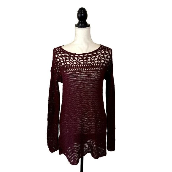 🍁 3/$25 🍁 Hollister | Knitted Long Sweater | Maroon | Size: XS/S - Picture 1 of 10
